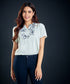 Floral Embroidered Notched Collar Top